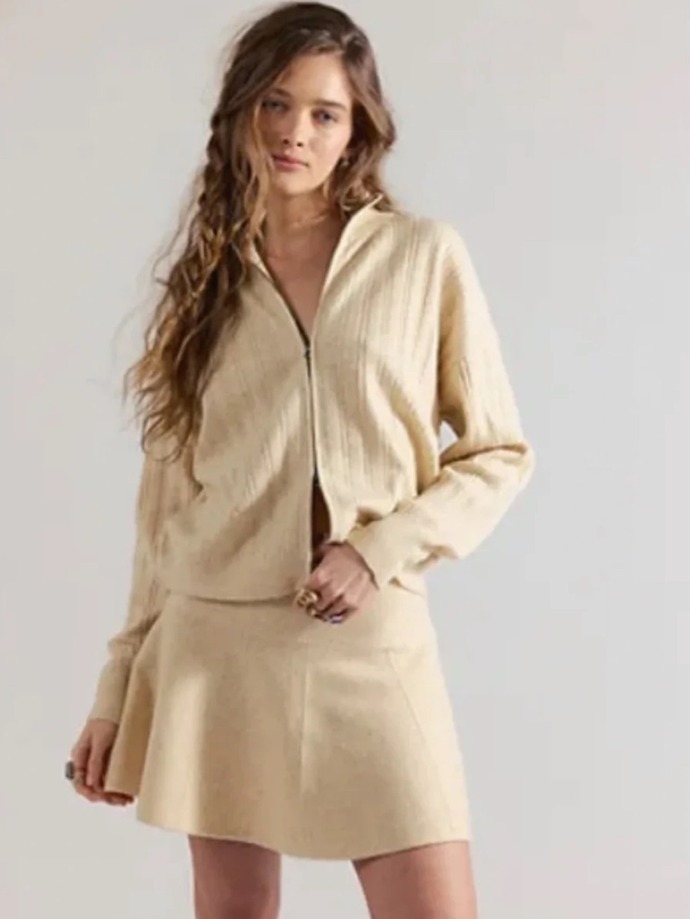 Free People Quincy Knit Mini Skirt Set
